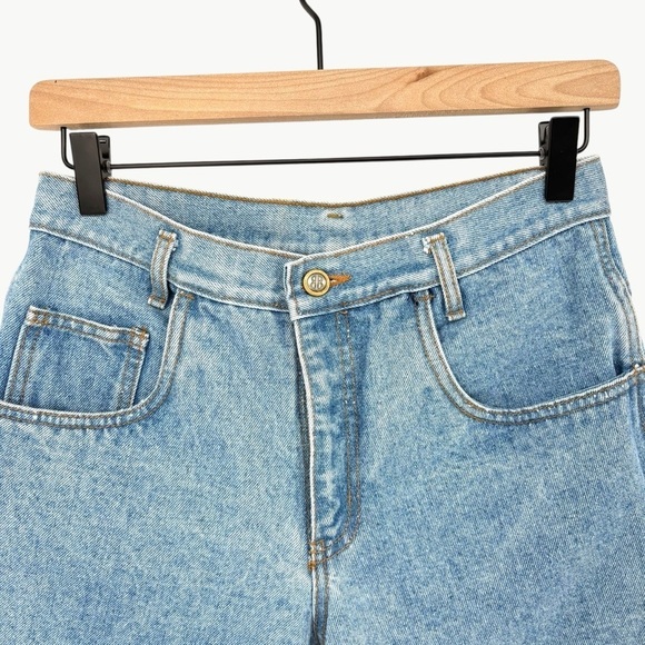 Vintage Bill Blass High Rise Dad Shorts Size 6P Light Wash Denim Petite 90s - Picture 4 of 8